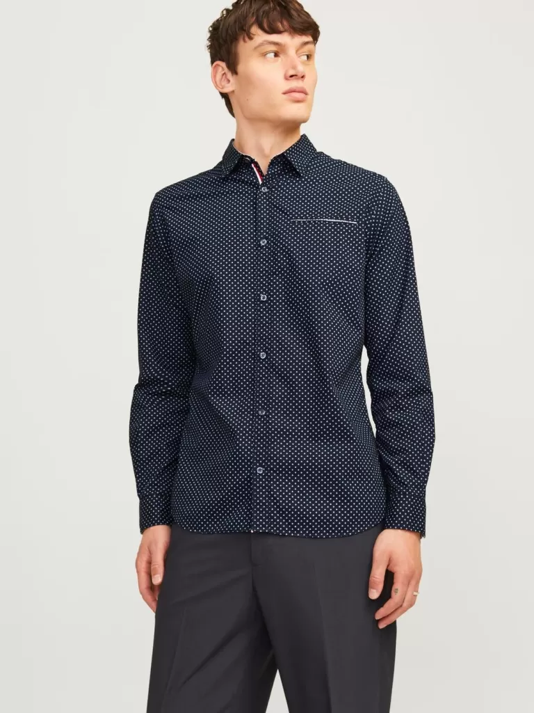 JACK & JONES Koszule^Krój slim Koszula wizytowa Niebieski
