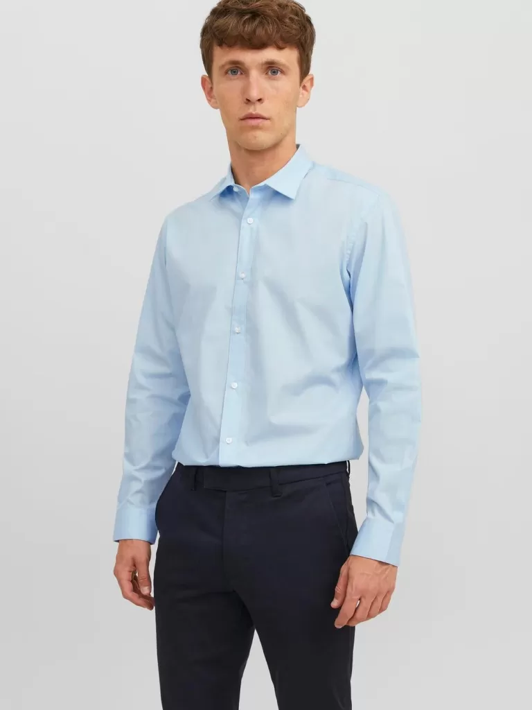 JACK & JONES Koszule^Krój slim Koszula wizytowa Niebieski