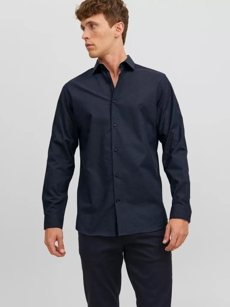 JACK & JONES Koszule^Krój slim Koszula wizytowa Niebieski