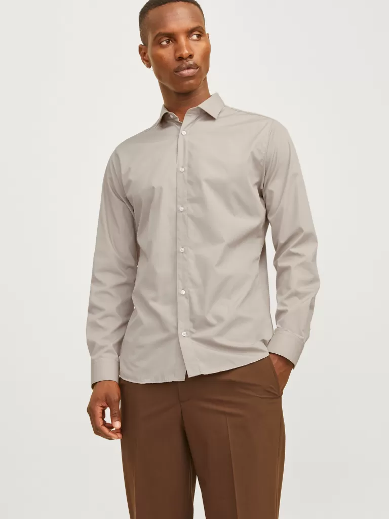 JACK & JONES Koszule^Krój slim Koszula wizytowa Szary