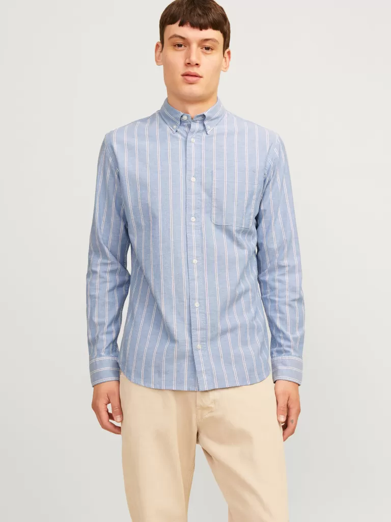 JACK & JONES Koszule^Krój slim Koszula wizytowa Niebieski