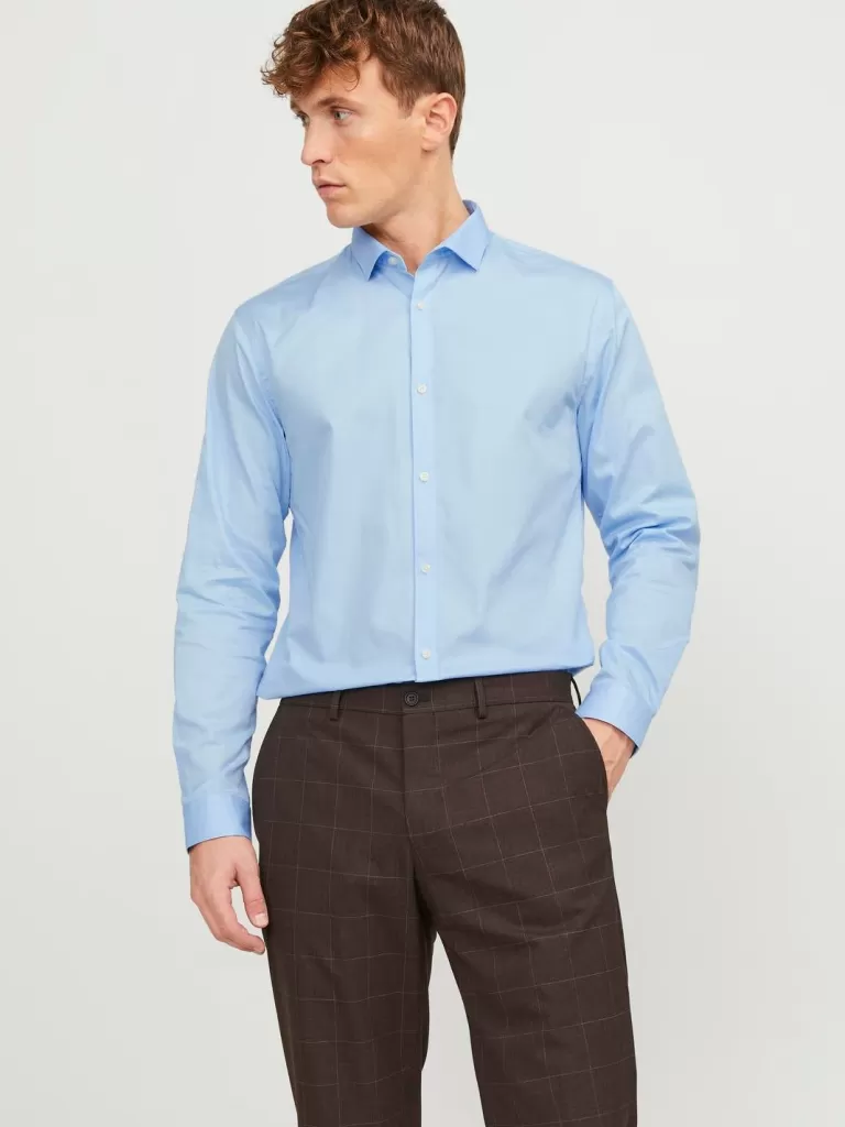 JACK & JONES Koszule^Krój slim Koszula wizytowa Niebieski