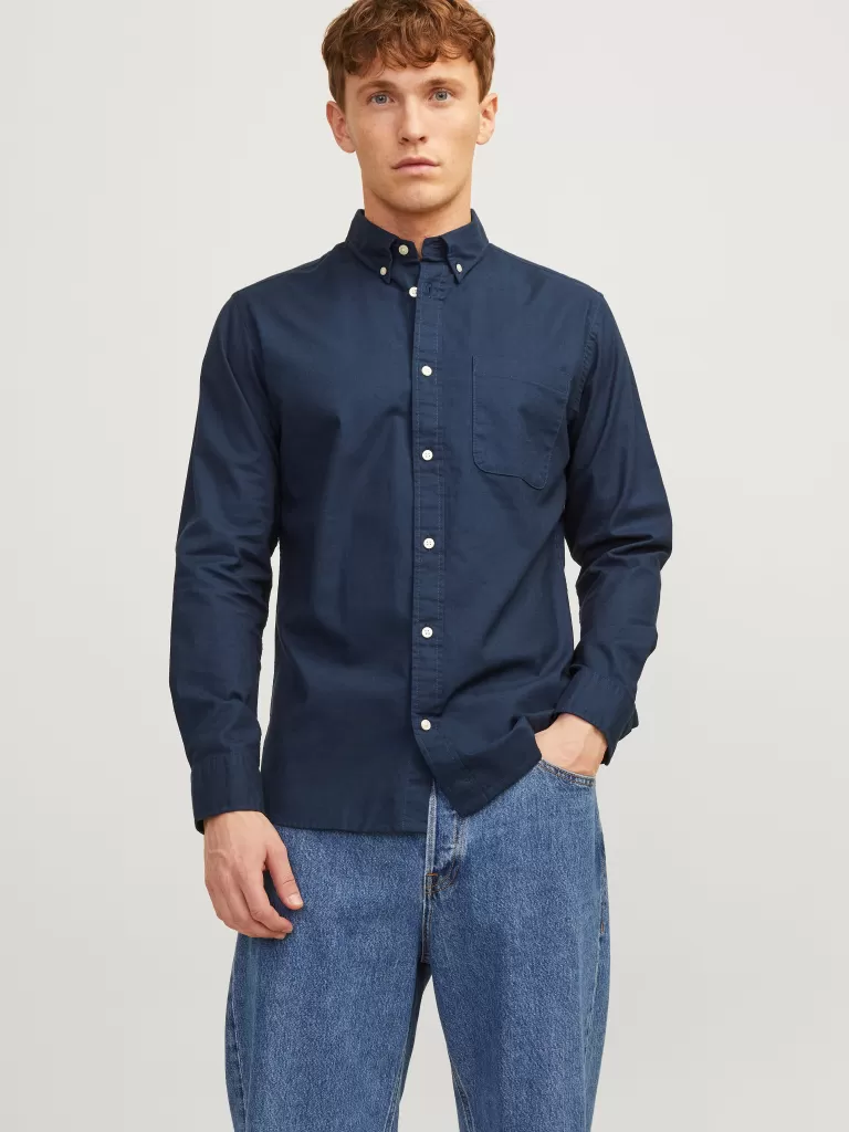 JACK & JONES Koszule^Krój slim Koszula wizytowa Niebieski