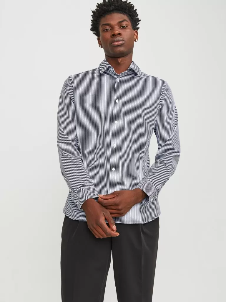JACK & JONES Koszule^Krój slim Koszula wizytowa Niebieski