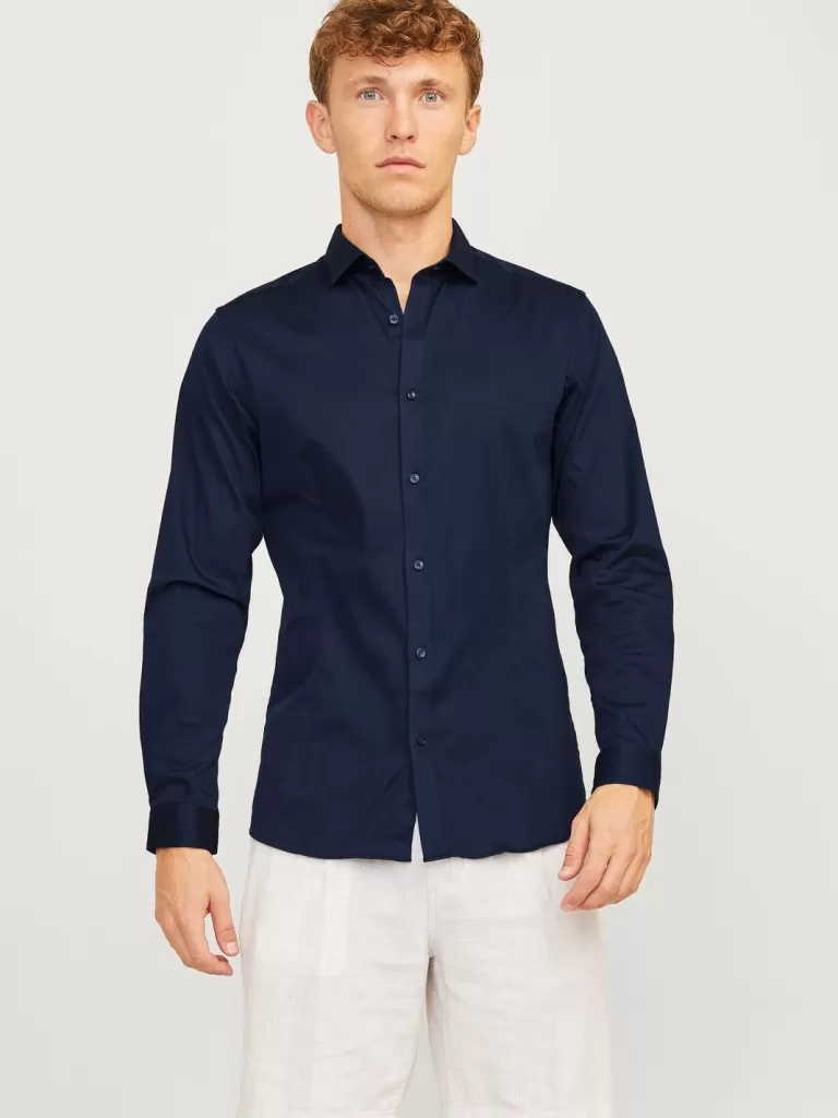 JACK & JONES Koszule^Krój super slim Koszula Niebieski