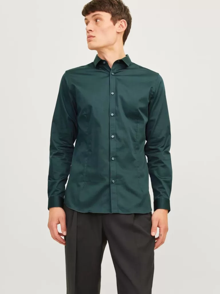 JACK & JONES Koszule^Krój super slim Koszula Zielony