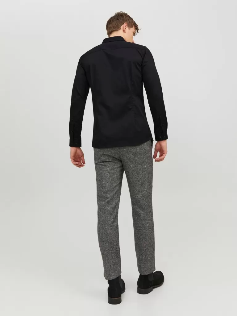 JACK & JONES Koszule^Krój super slim Koszula Czarny