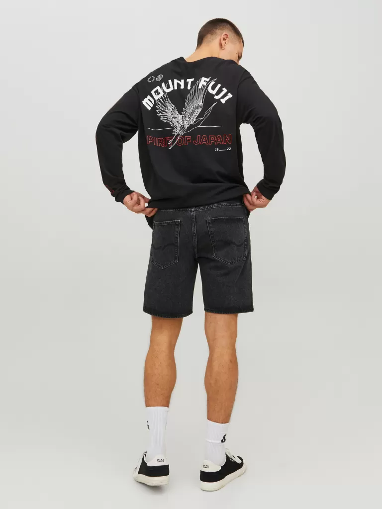 JACK & JONES Krótkie Spodenki | Szorty Jeansowe^Krój swobodny Jeansowe szorty Czarny