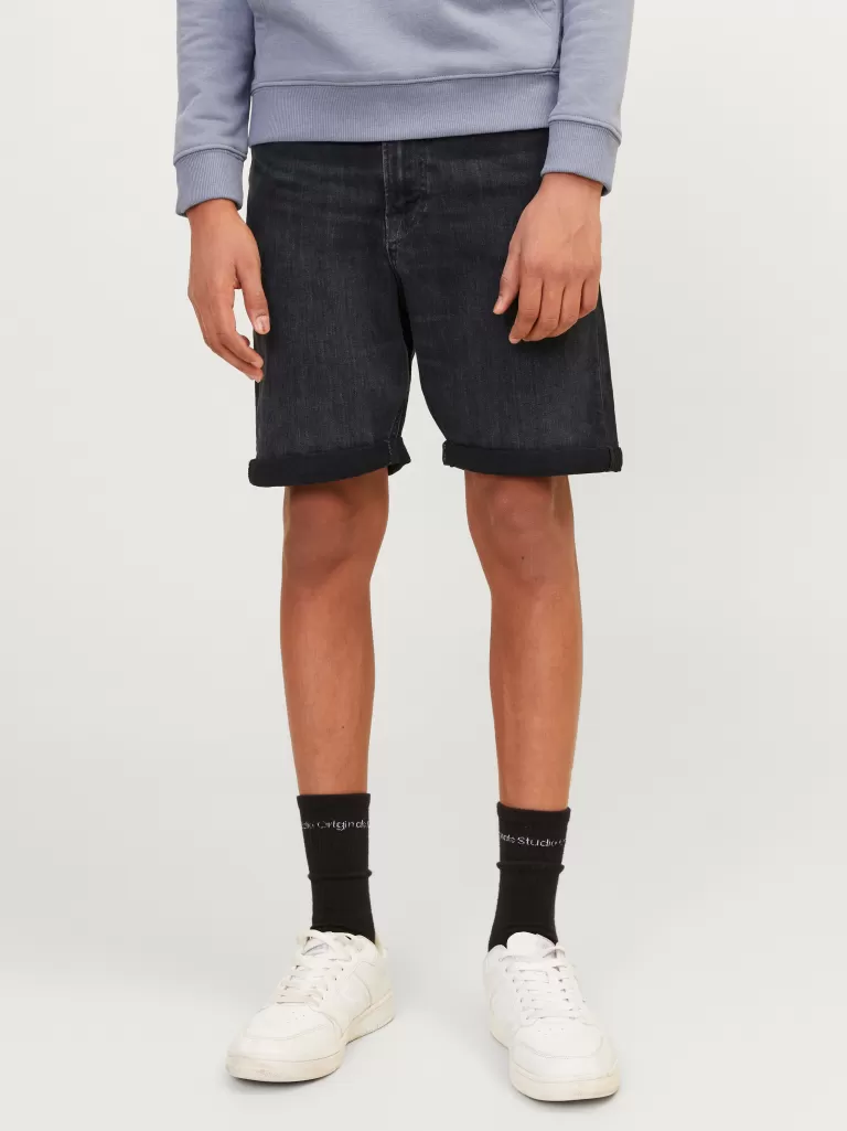 JACK & JONES Krótkie Spodenki | Wyprzedaż^Krój swobodny Jeansowe szorty Junior Czarny