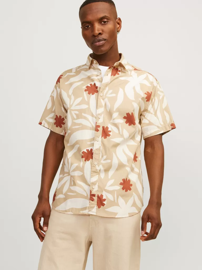 JACK & JONES Koszule^Krój swobodny Koszula Beżowy