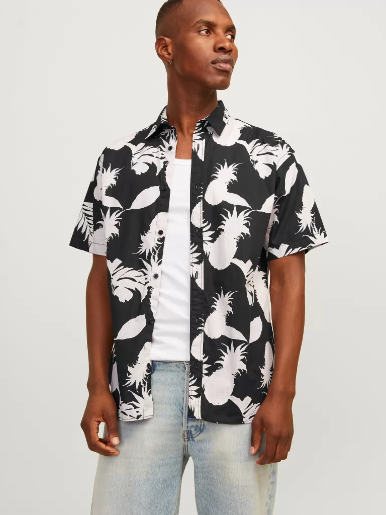 JACK & JONES Koszule^Krój swobodny Koszula Czarny