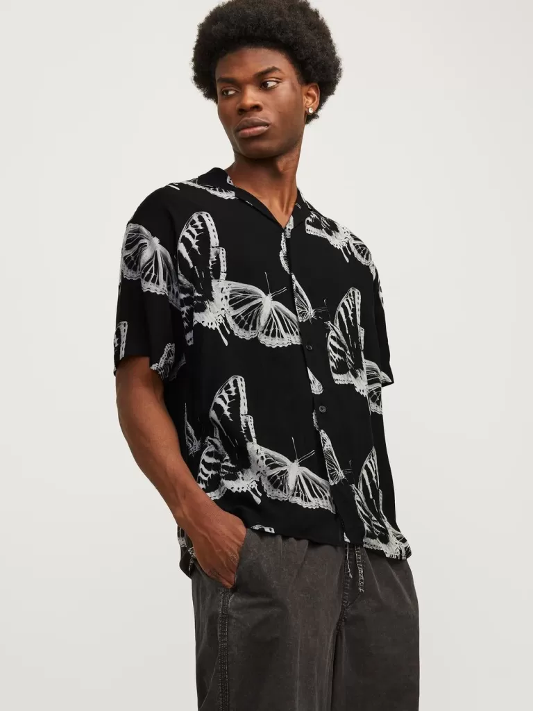 JACK & JONES Koszule^Krój swobodny Koszula Czarny