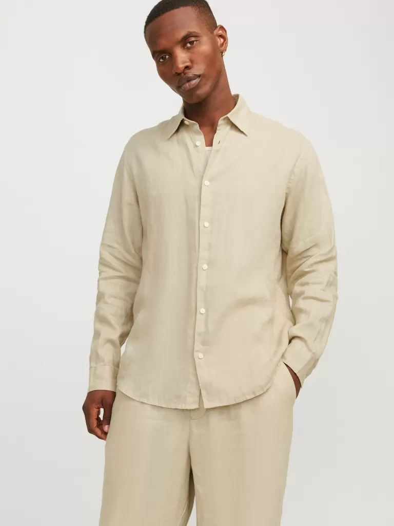 JACK & JONES Koszule^Krój swobodny Koszula Beżowy