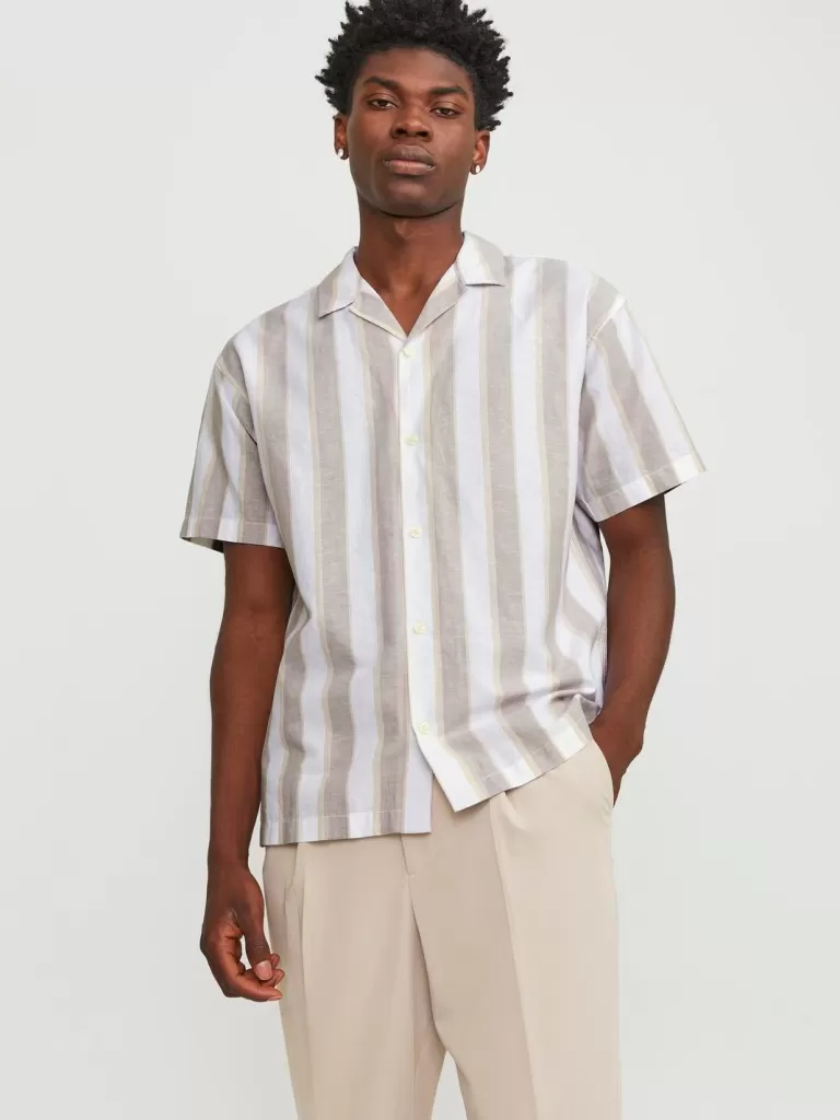 JACK & JONES Koszule^Krój swobodny Koszula Beżowy