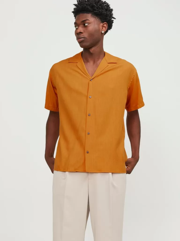 JACK & JONES Koszule^Krój swobodny Koszula Pomarańczowy