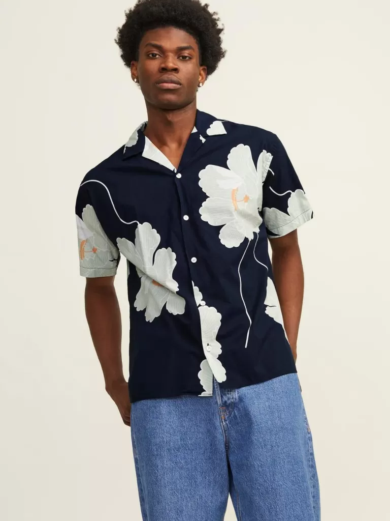 JACK & JONES Koszule^Krój swobodny Koszula Niebieski