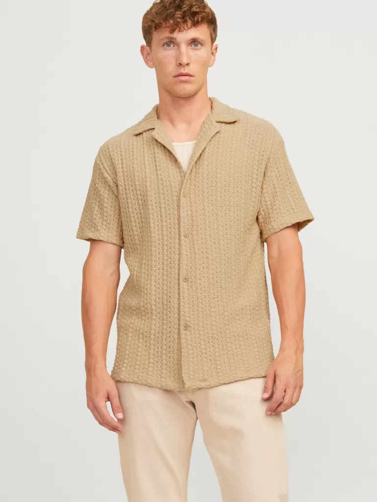 JACK & JONES Koszule^Krój swobodny Koszula Beżowy