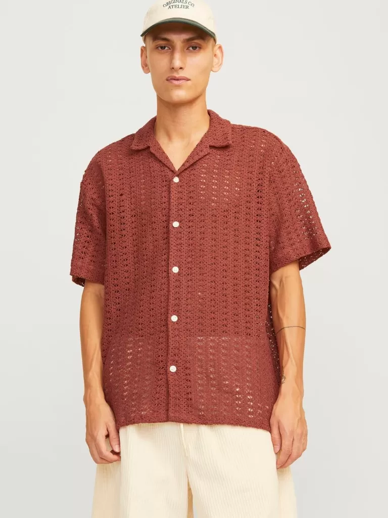 JACK & JONES Koszule^Krój swobodny Koszula Czerwony