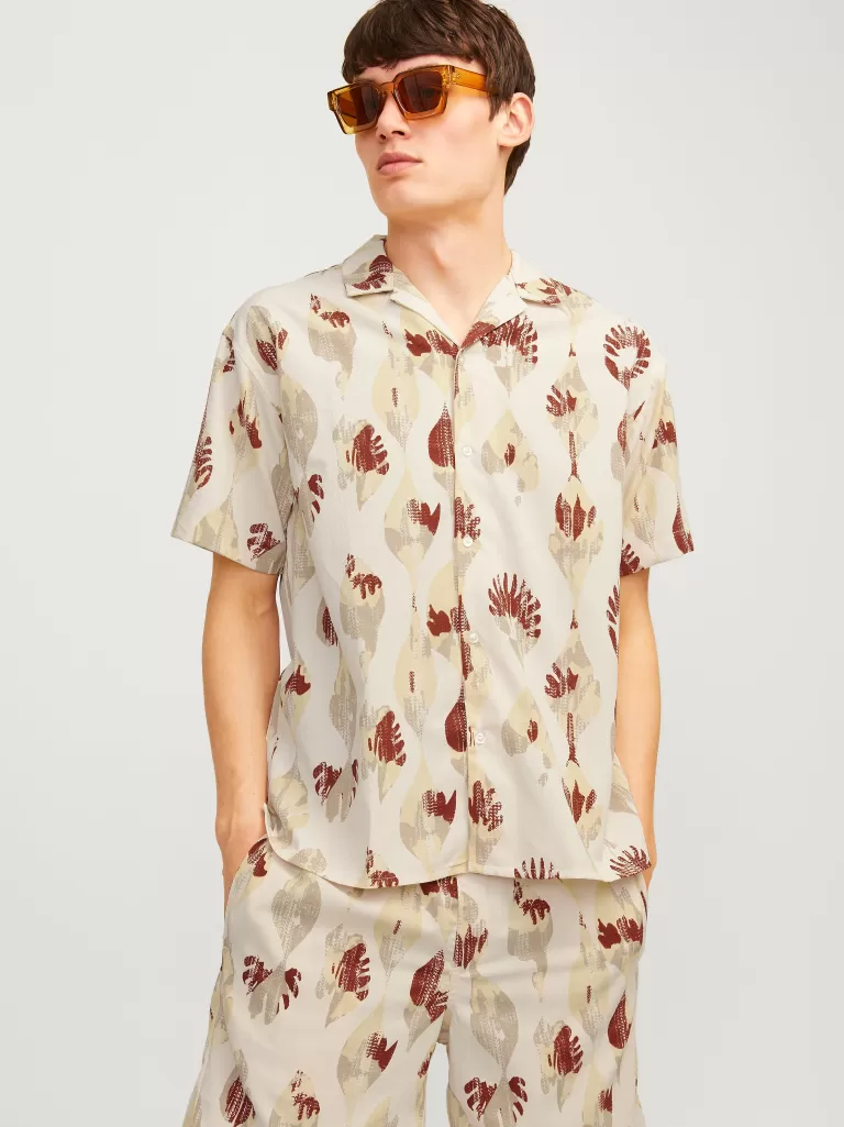 JACK & JONES Koszule^Krój swobodny Koszula Beżowy