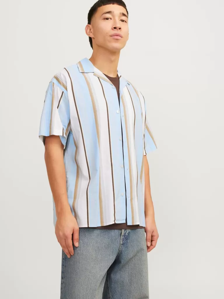 JACK & JONES Koszule^Krój swobodny Koszula Niebieski