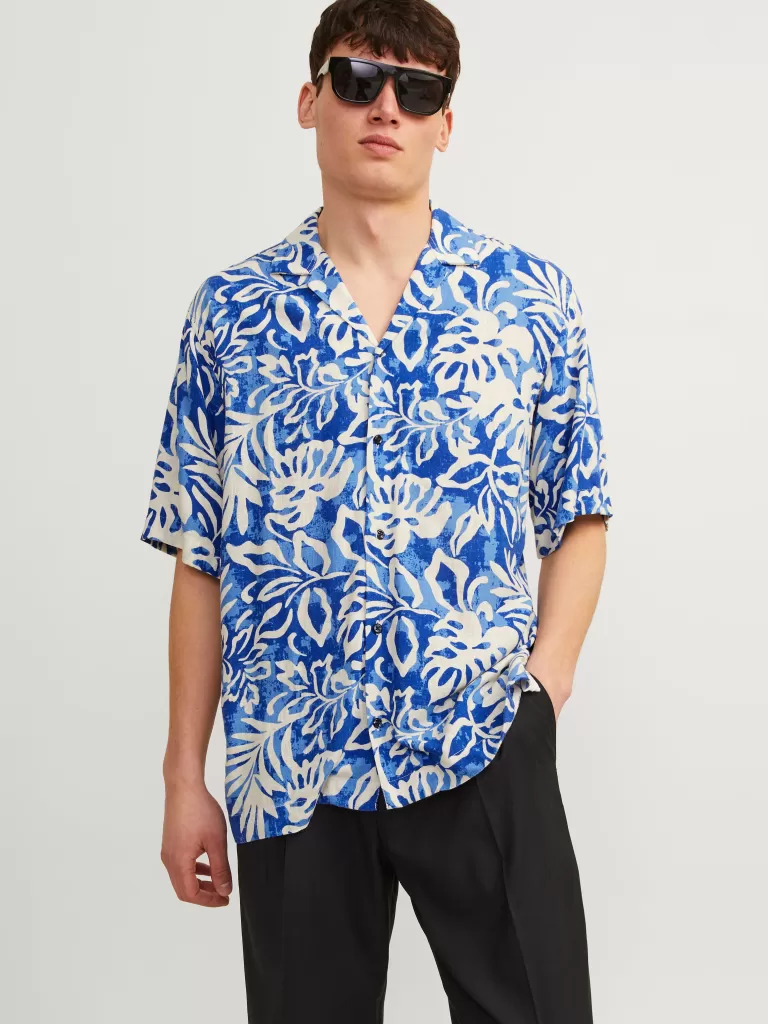 JACK & JONES Koszule^Krój swobodny Koszula Niebieski