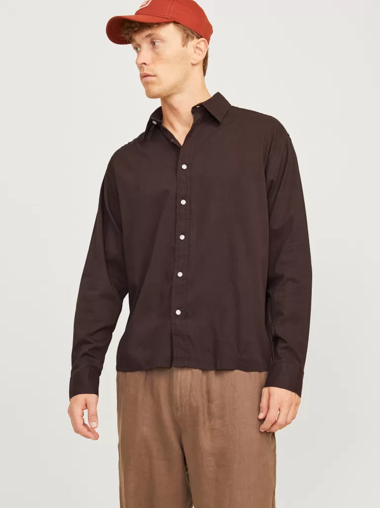 JACK & JONES Koszule^Krój swobodny Koszula Brązowy