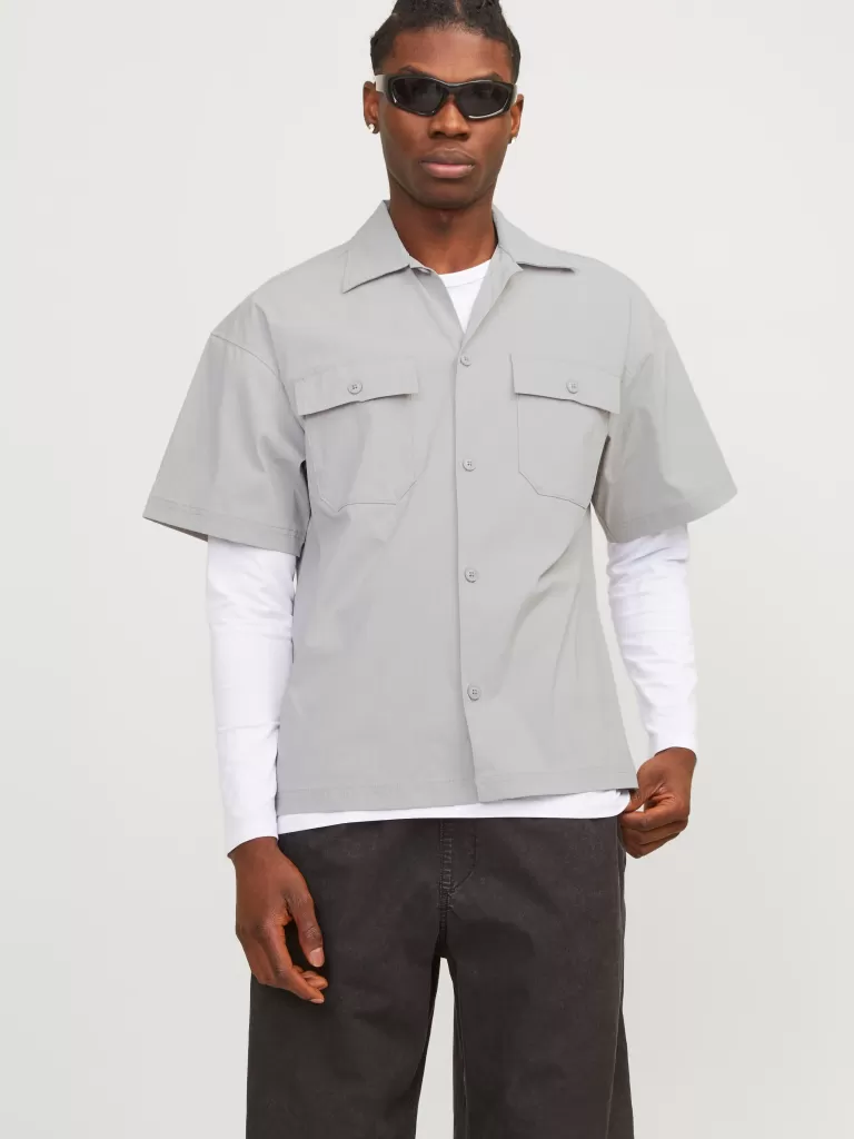 JACK & JONES Koszule^Krój swobodny Koszula Szary