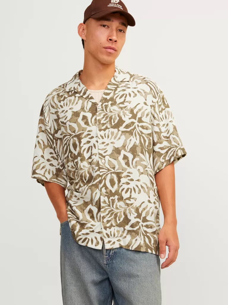 JACK & JONES Koszule^Krój swobodny Koszula Brązowy
