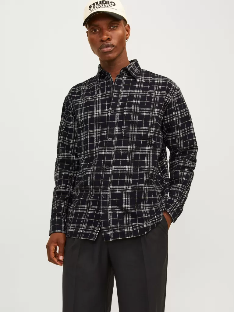 JACK & JONES Koszule^Krój swobodny Koszula Czarny