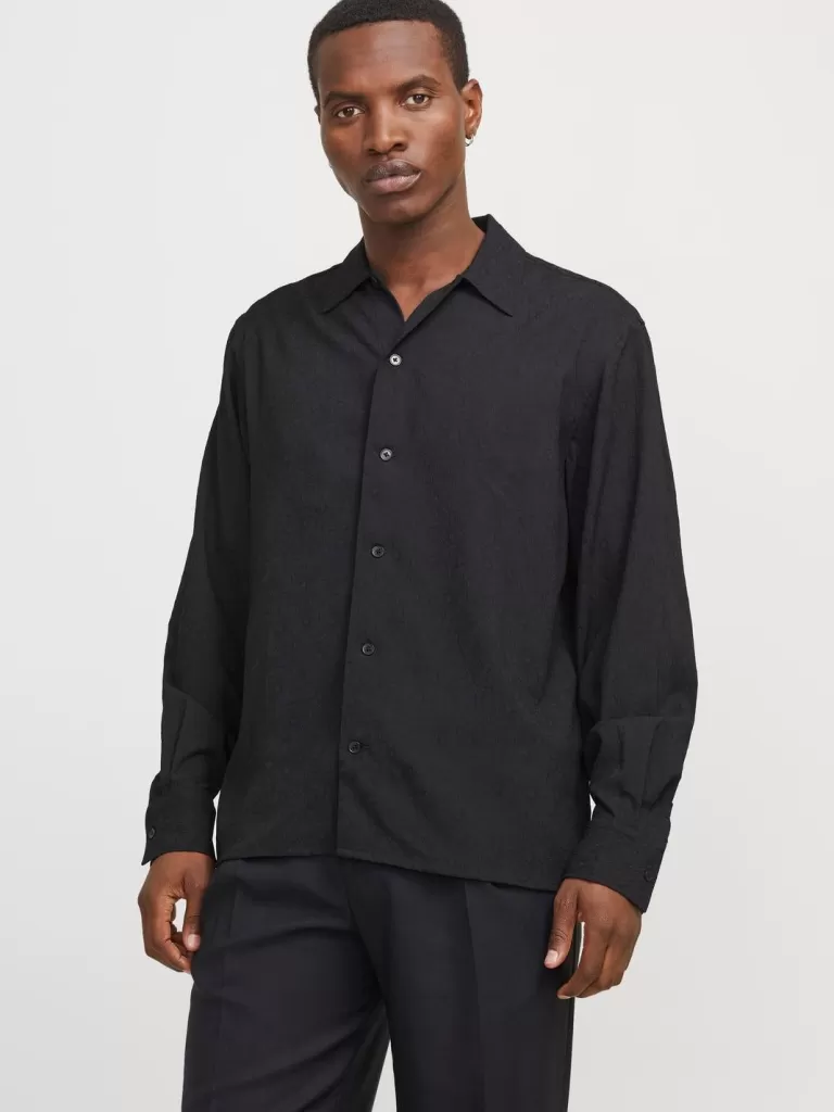 JACK & JONES Koszule^Krój swobodny Koszula Czarny