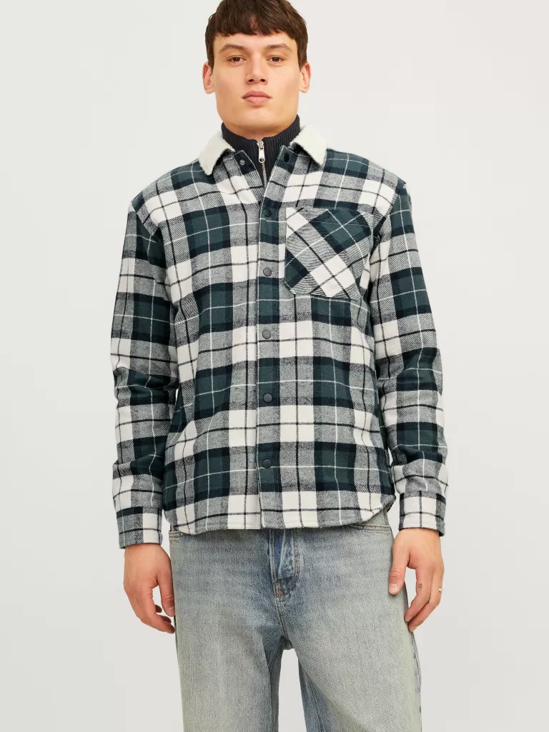 JACK & JONES Koszule^Krój swobodny Kurtka koszulowa Szary