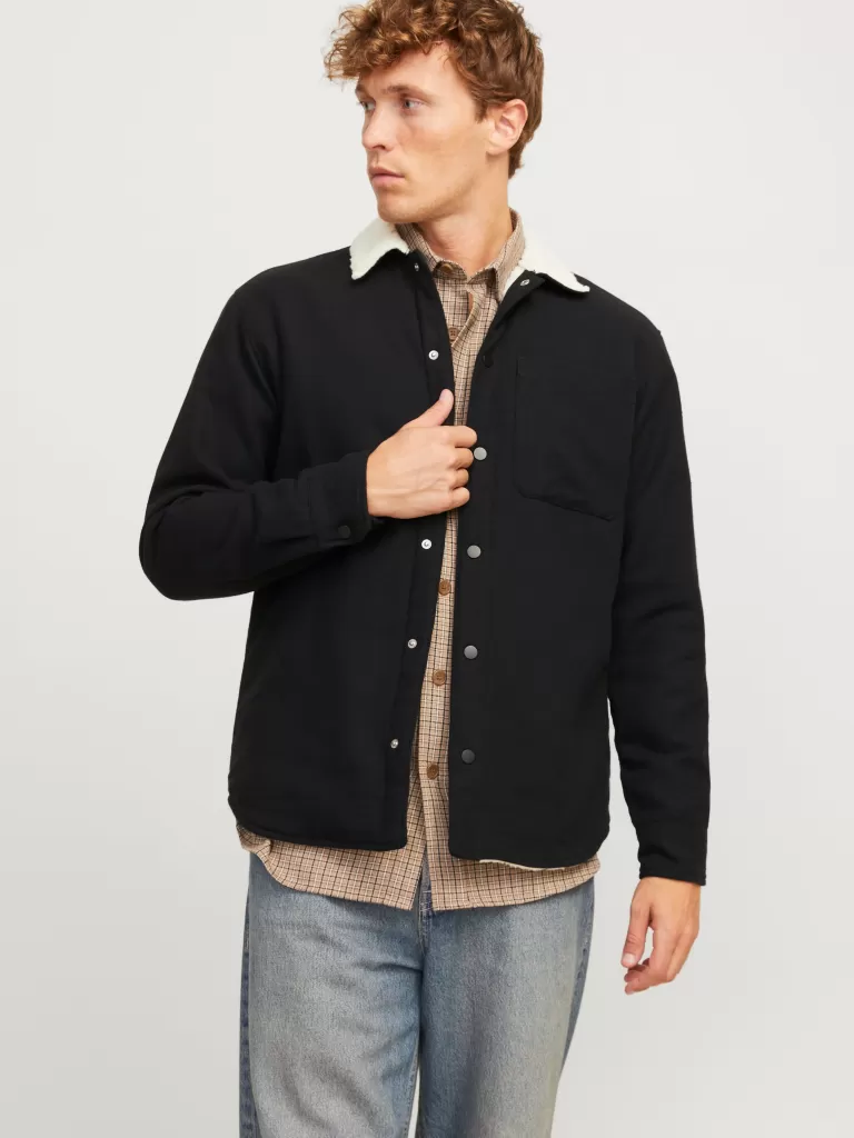 JACK & JONES Koszule^Krój swobodny Kurtka koszulowa Czarny