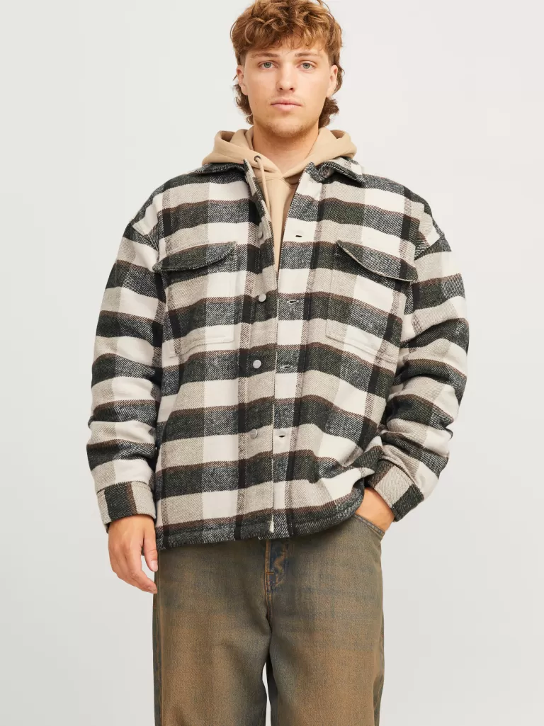 JACK & JONES Koszule^Krój swobodny Kurtka koszulowa Beżowy