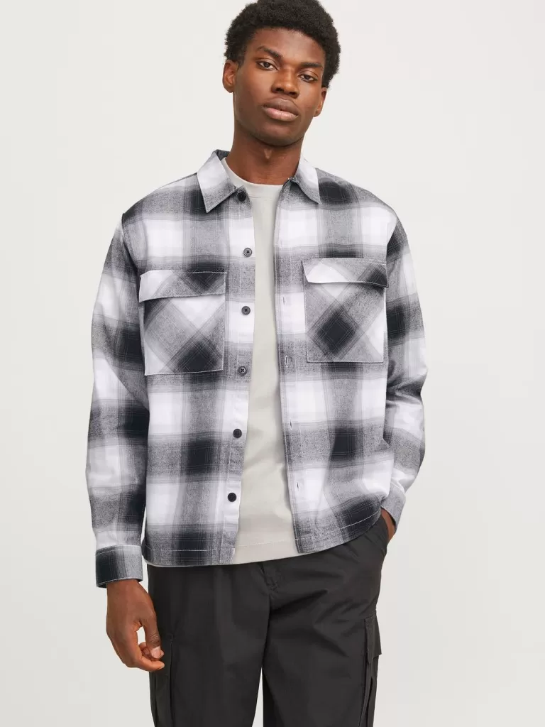 JACK & JONES Koszule^Krój swobodny Kurtka koszulowa Czarny