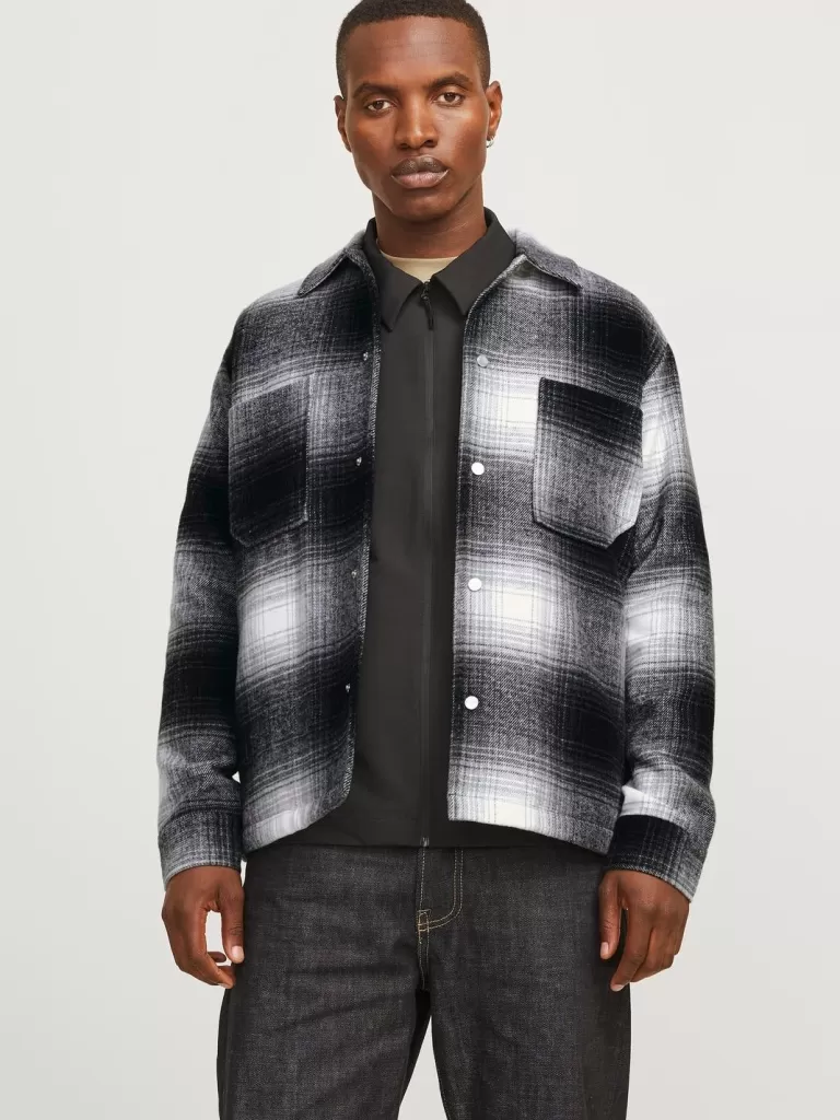 JACK & JONES Koszule^Krój swobodny Kurtka koszulowa Czarny