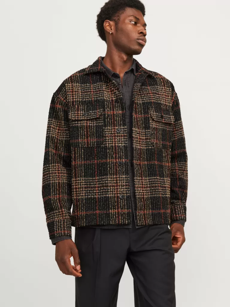 JACK & JONES Koszule^Krój swobodny Kurtka koszulowa Czarny
