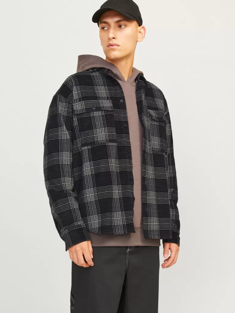JACK & JONES Koszule^Krój swobodny Kurtka koszulowa Czarny