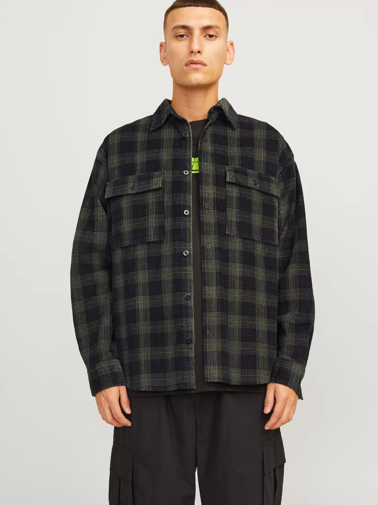 JACK & JONES Koszule^Krój swobodny Kurtka koszulowa Zielony