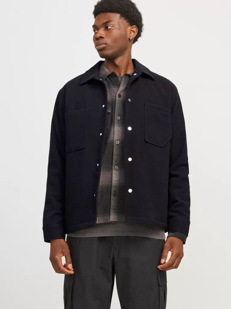 JACK & JONES Koszule^Krój swobodny Kurtka koszulowa Czarny