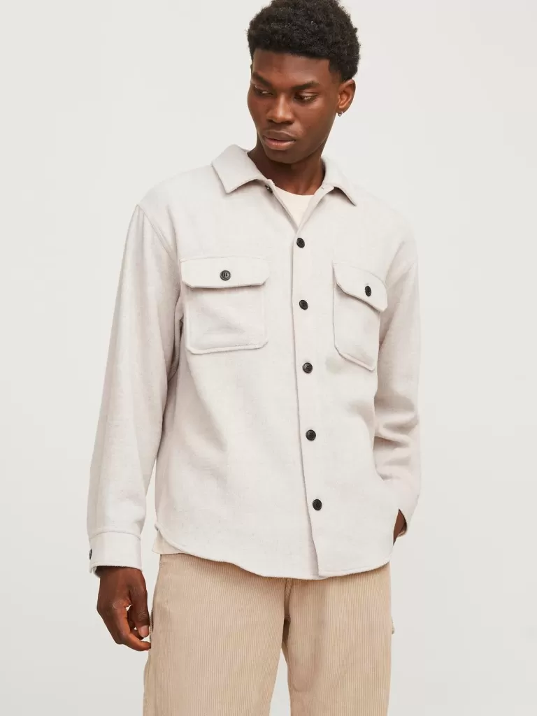 JACK & JONES Koszule^Krój swobodny Kurtka koszulowa Biały