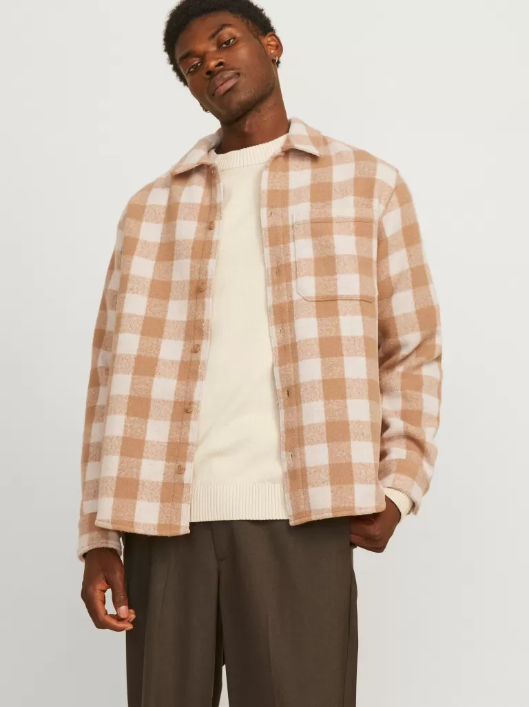 JACK & JONES Koszule^Krój swobodny Kurtka koszulowa Pomarańczowy
