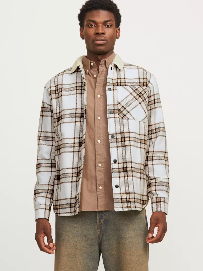 JACK & JONES Koszule^Krój swobodny Kurtka koszulowa Biały