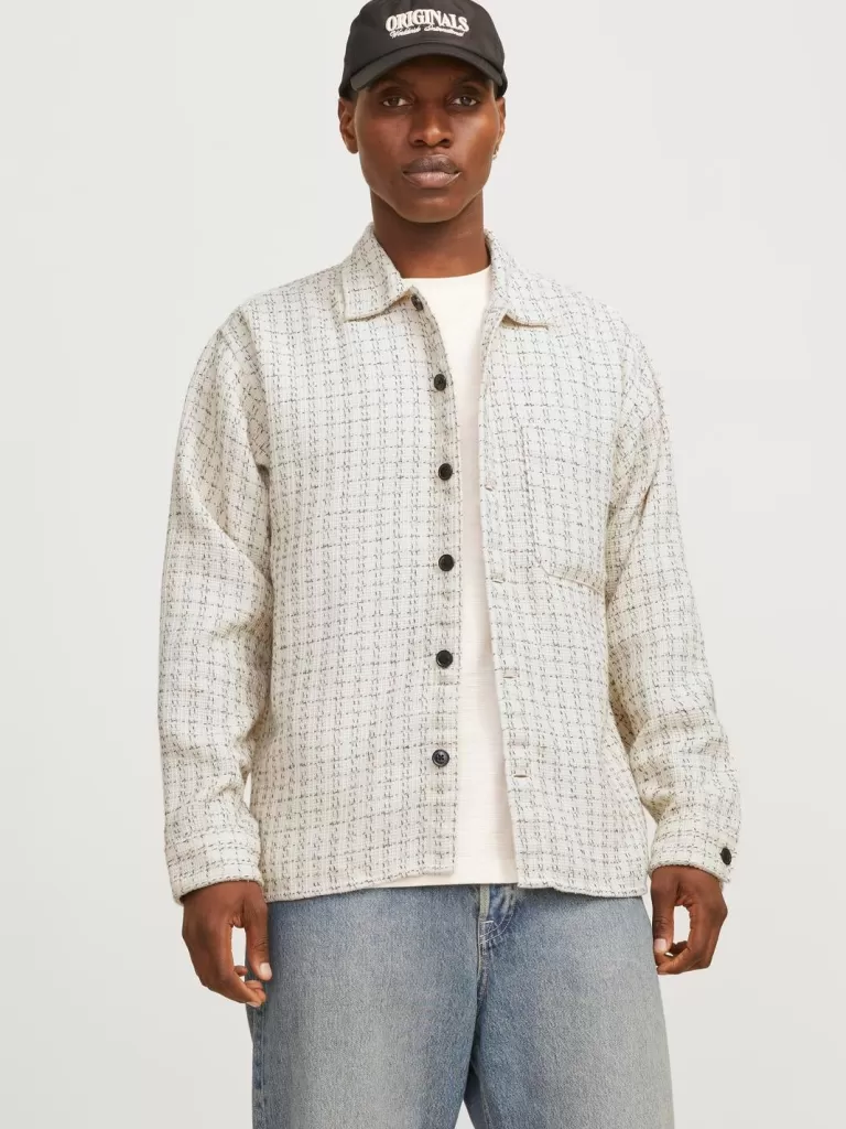 JACK & JONES Koszule^Krój swobodny Kurtka koszulowa Biały
