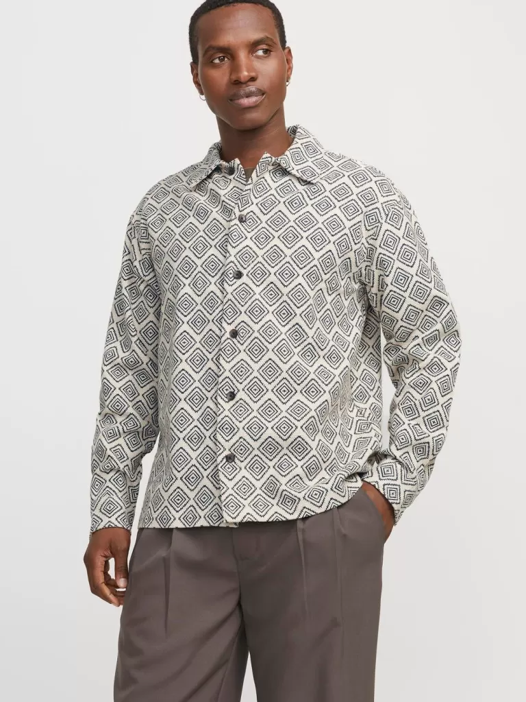 JACK & JONES Koszule^Krój swobodny Kurtka koszulowa Biały