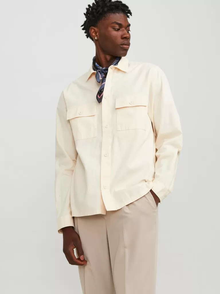 JACK & JONES Koszule^Krój swobodny Kurtka koszulowa Biały