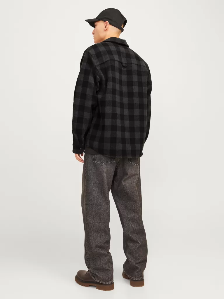 JACK & JONES Koszule^Krój swobodny Kurtka koszulowa Szary