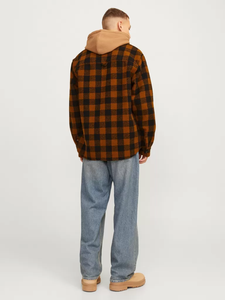 JACK & JONES Koszule^Krój swobodny Kurtka koszulowa Pomarańczowy