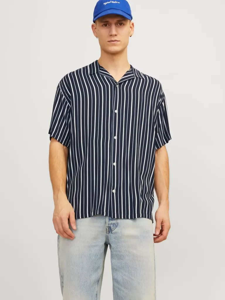 JACK & JONES Koszule^Krój swobodny Tropikalna Niebieski