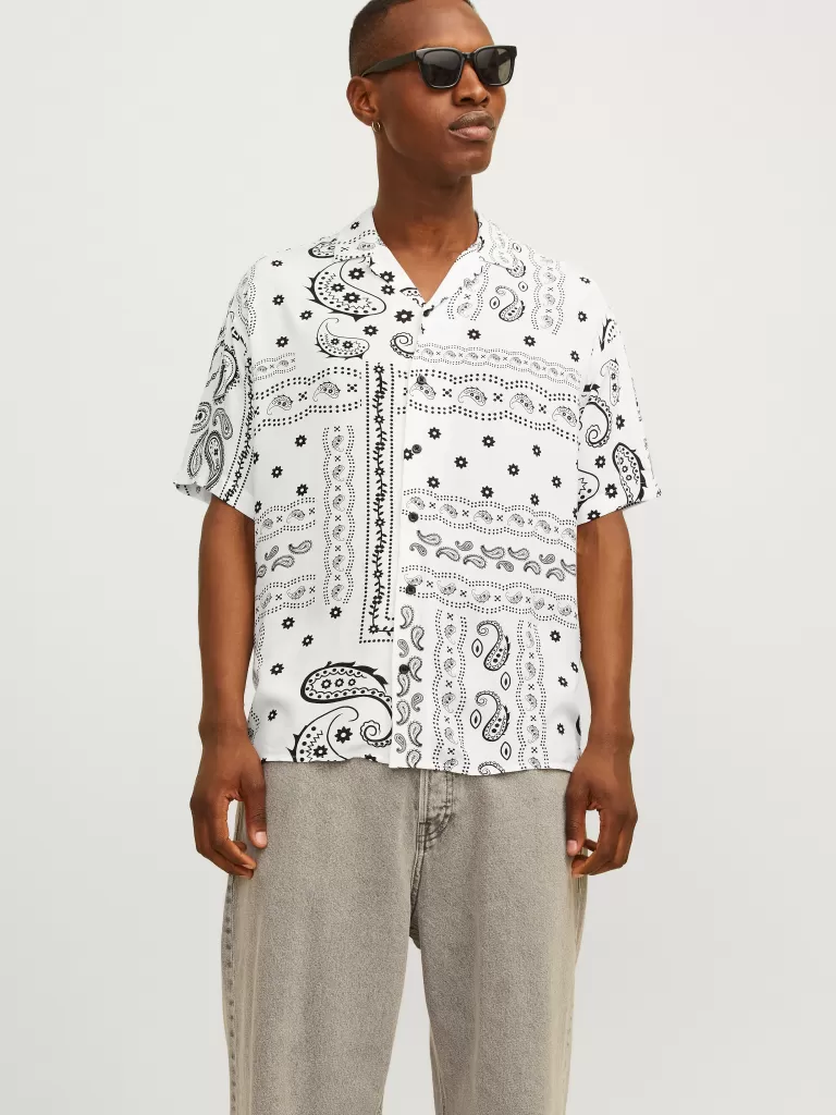JACK & JONES Koszule^Krój swobodny Tropikalna Biały