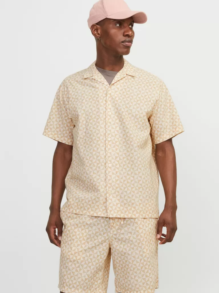 JACK & JONES Koszule^Krój swobodny Tropikalna Żółty
